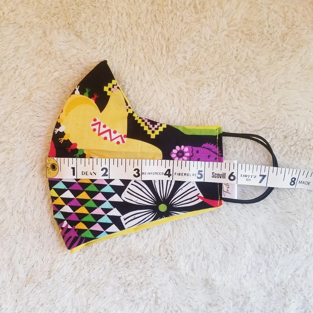 Mexican Party Fiesta Rooster Sombrero Handmade Reversible Unisex Face Mask
